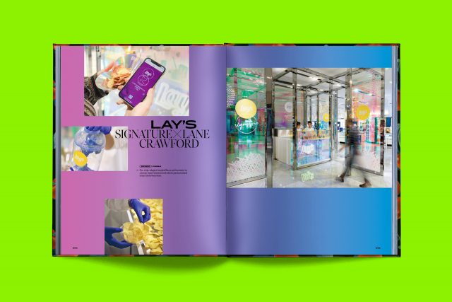 Editorial layout sample from PepsiCo global design book by JD&Co. — featuring retail environment visuals and product shots